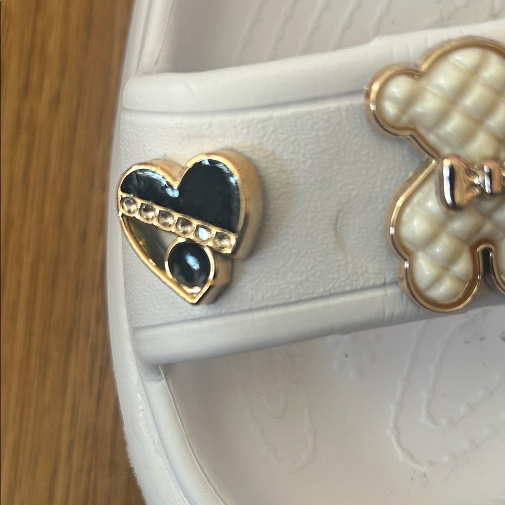 Croc White Sandals with Decorative Charms - Picture 6 of 11